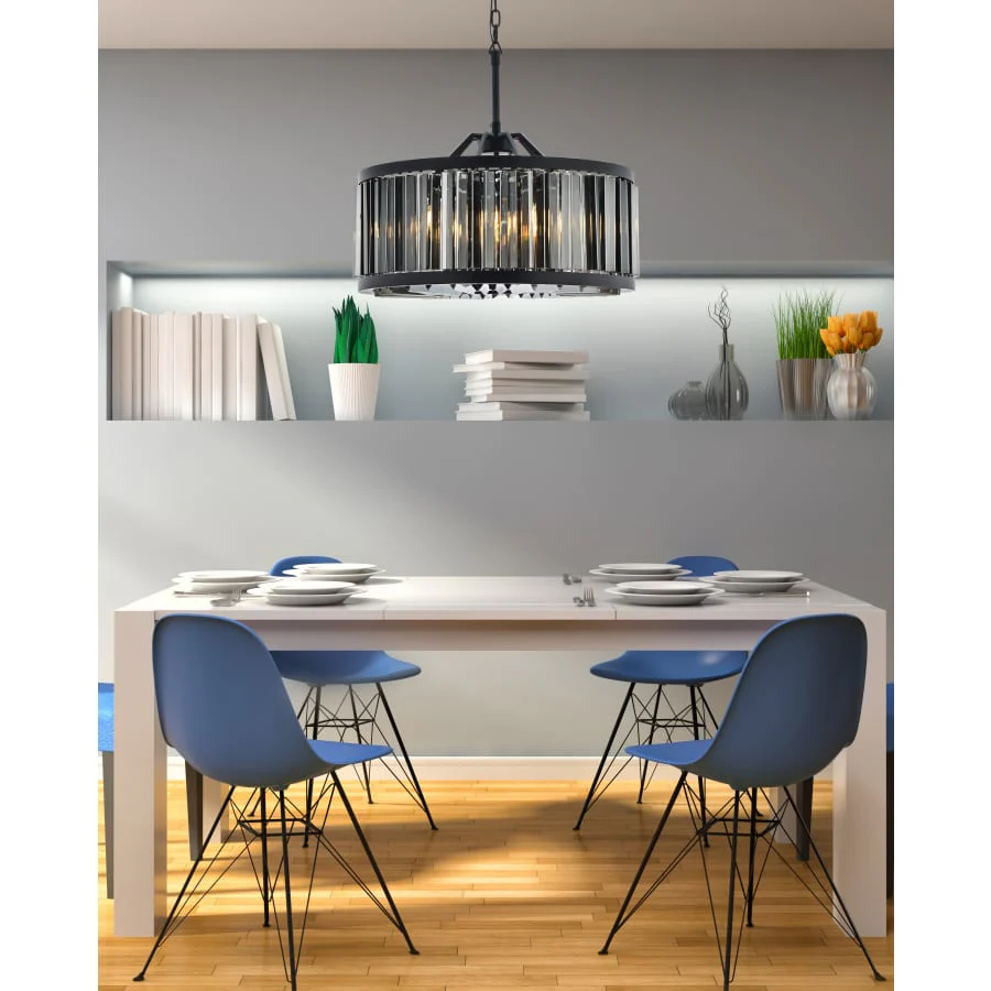 Elegant Lighting Chelsea 8 Light 28" Wide Crystal Drum Chandelier with Silver Shade Royal Cut Crystals - Image 2