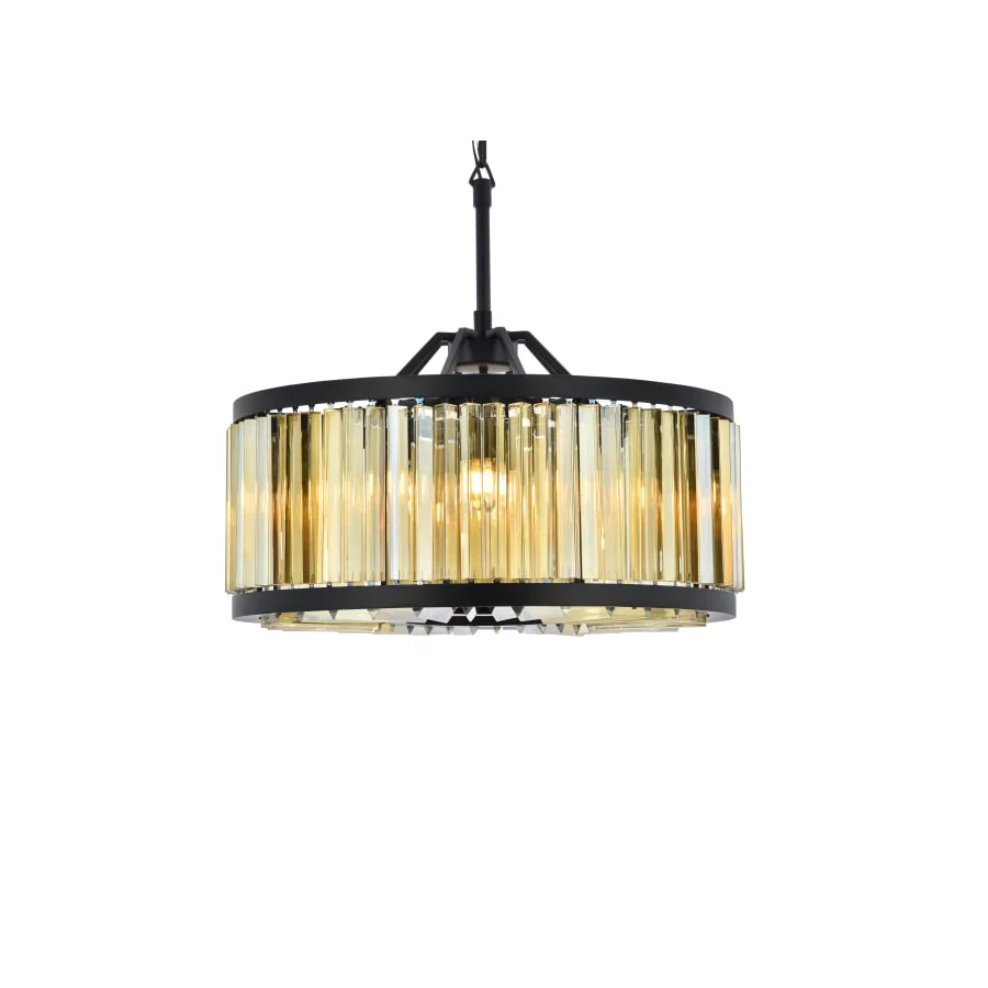 Elegant Lighting Chelsea 8 Light 28" Wide Crystal Drum Chandelier with Golden Teak Royal Cut Crystals - Image 1