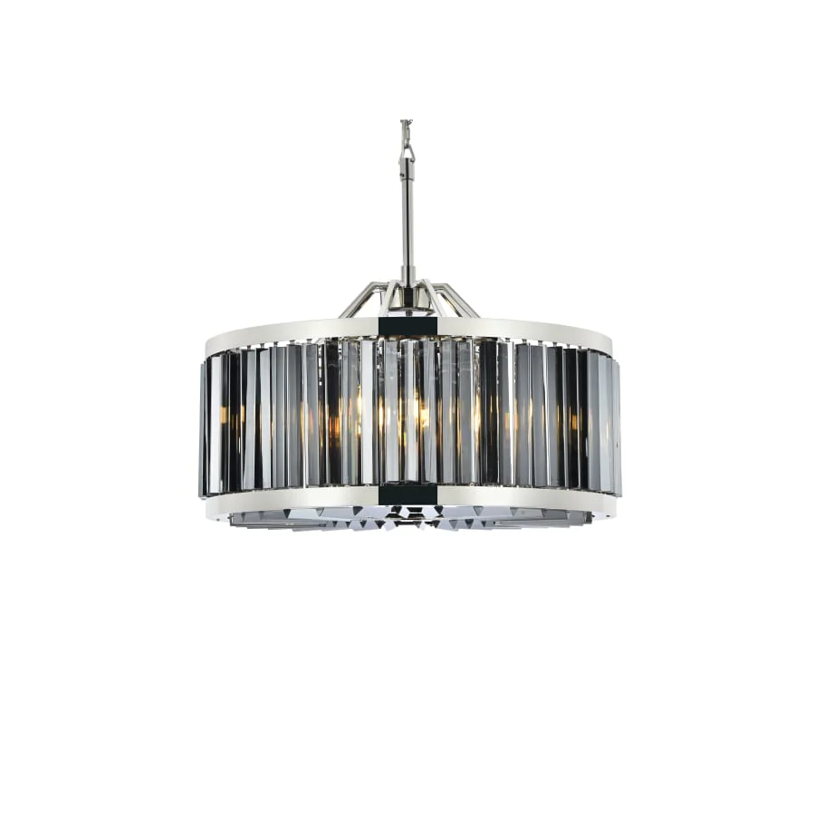 Elegant Lighting Chelsea 8 Light 28" Wide Crystal Drum Chandelier with Silver Shade Royal Cut Crystals - Image 1