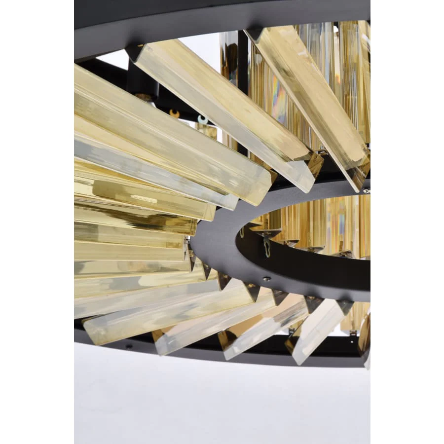 Elegant Lighting Chelsea 10 Light 36" Wide Crystal Drum Chandelier with Golden Teak Royal Cut Crystals - Image 3