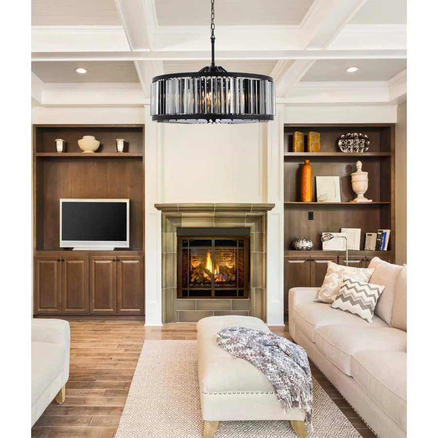 Elegant Lighting Chelsea 10 Light 36" Wide Crystal Drum Chandelier with Silver Shade Royal Cut Crystals - Image 2