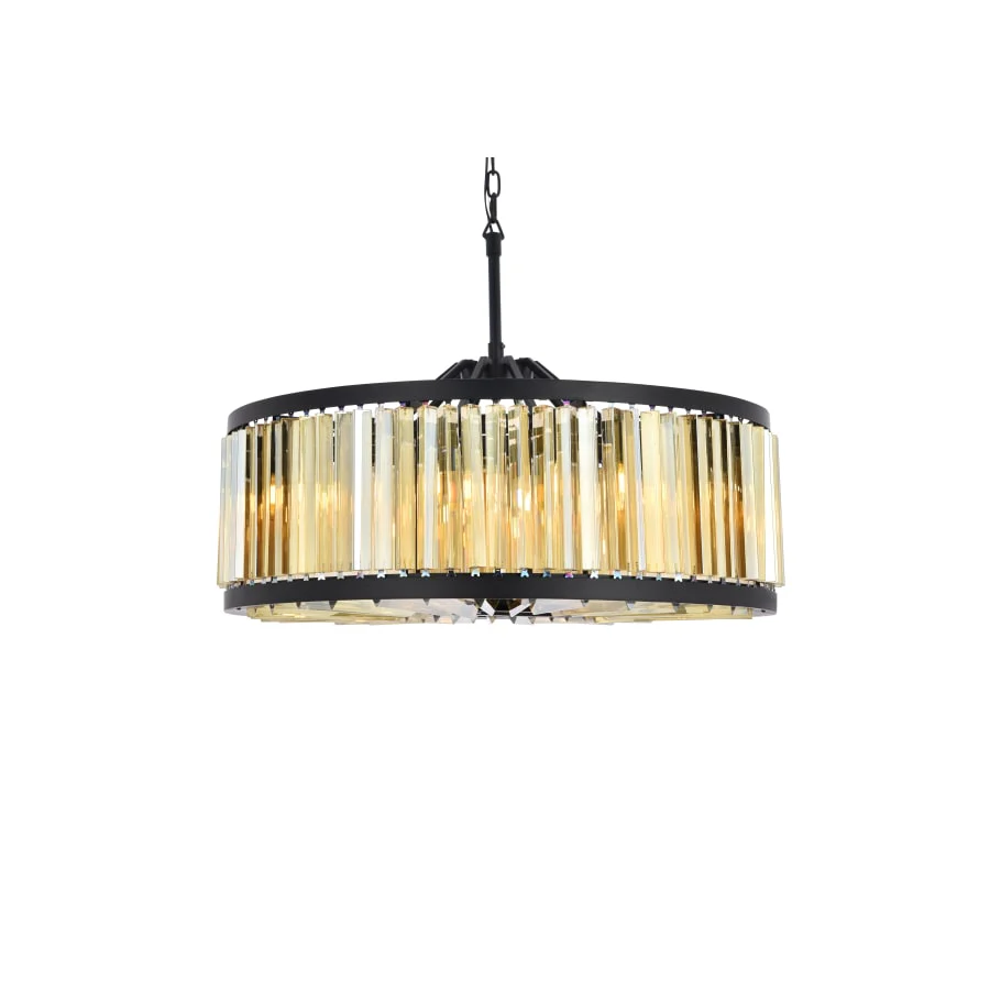 Elegant Lighting Chelsea 10 Light 36" Wide Crystal Drum Chandelier with Golden Teak Royal Cut Crystals - Image 1