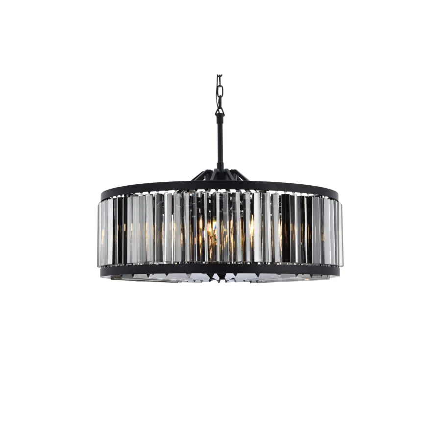 Elegant Lighting Chelsea 10 Light 36" Wide Crystal Drum Chandelier with Silver Shade Royal Cut Crystals - Image 1