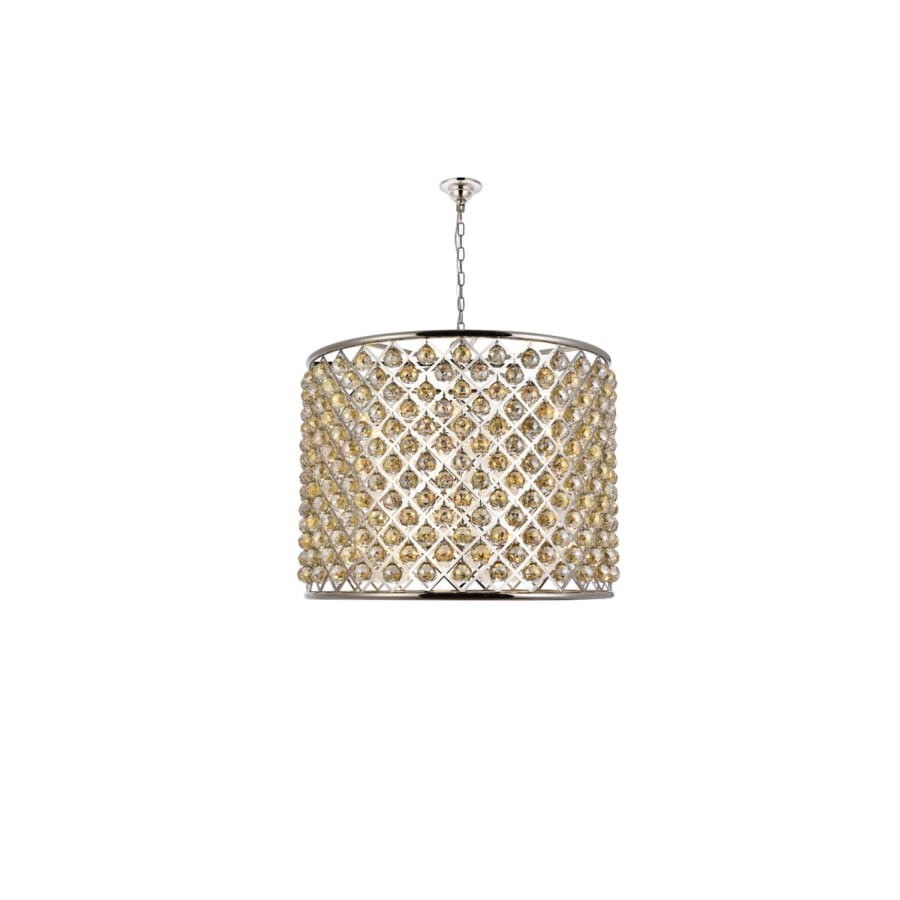 Elegant Lighting Madison 12 Light 36" Wide Crystal Drum Chandelier with Golden Teak Royal Cut Crystals - Image 3