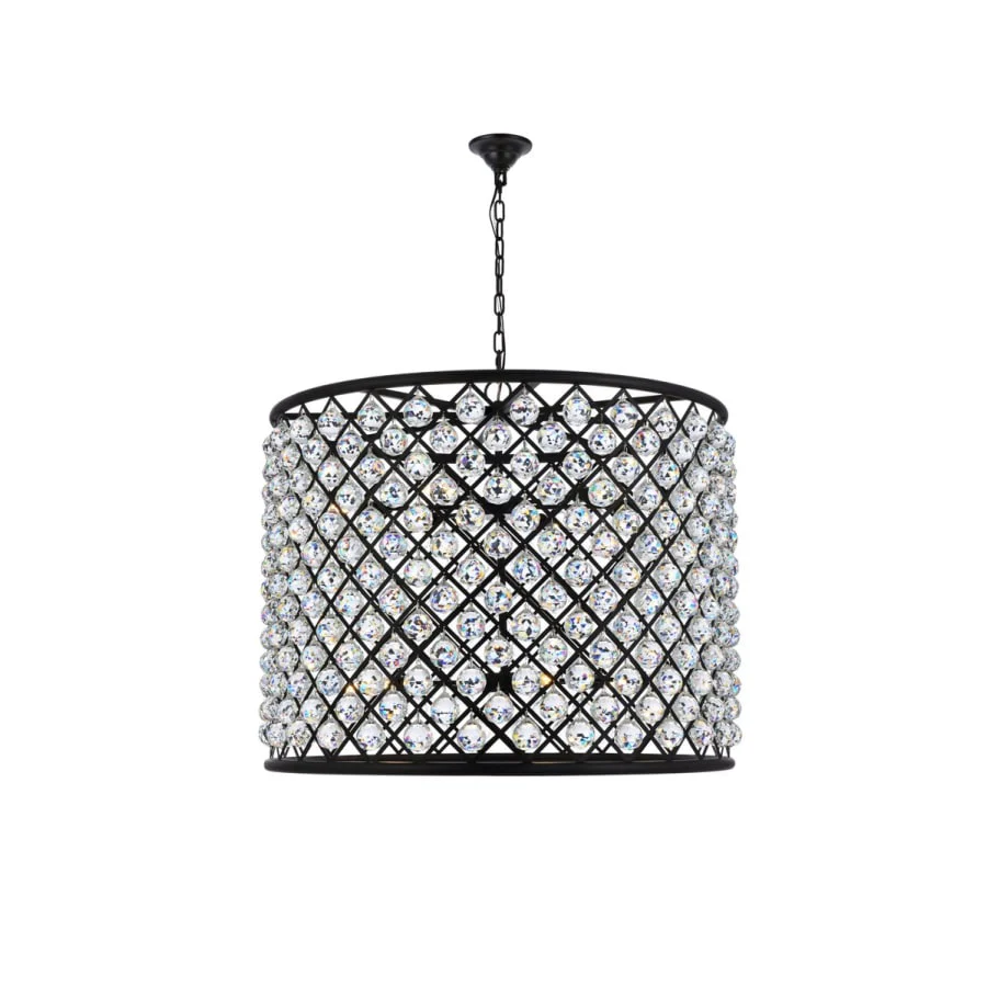 Elegant Lighting Madison 12 Light 36" Wide Crystal Drum Chandelier with Clear Royal Cut Crystals - Image 2