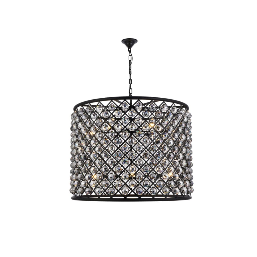 Elegant Lighting Madison 12 Light 36" Wide Crystal Drum Chandelier with Silver Shade Royal Cut Crystals - Image 2