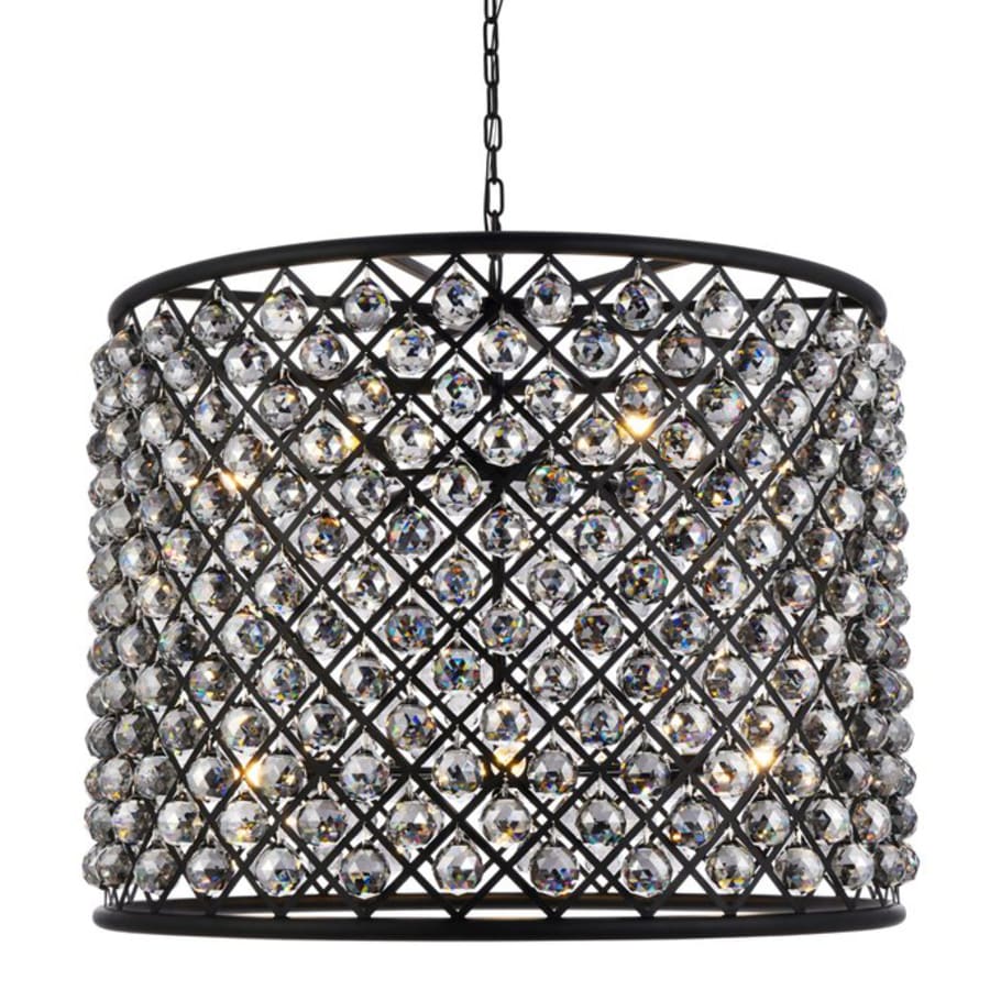 Elegant Lighting Madison 12 Light 36" Wide Crystal Drum Chandelier with Silver Shade Royal Cut Crystals - Image 1