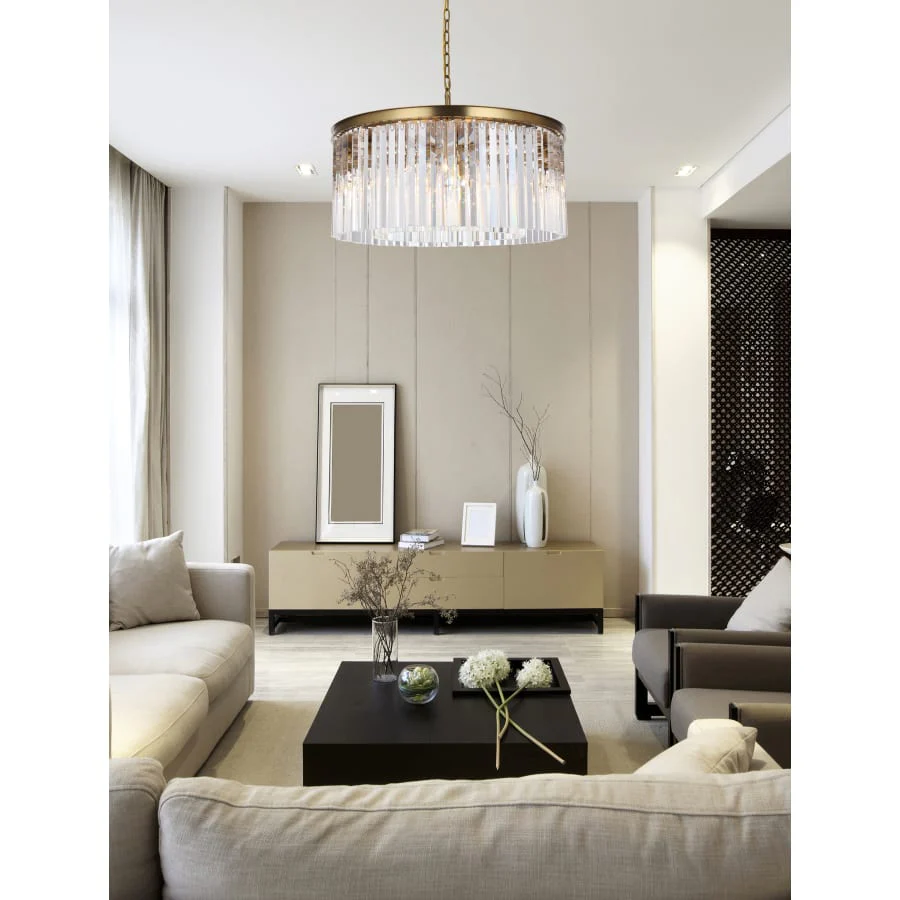 Elegant Lighting Sydney 8 Light 32" Wide Crystal Drum Chandelier - Image 2