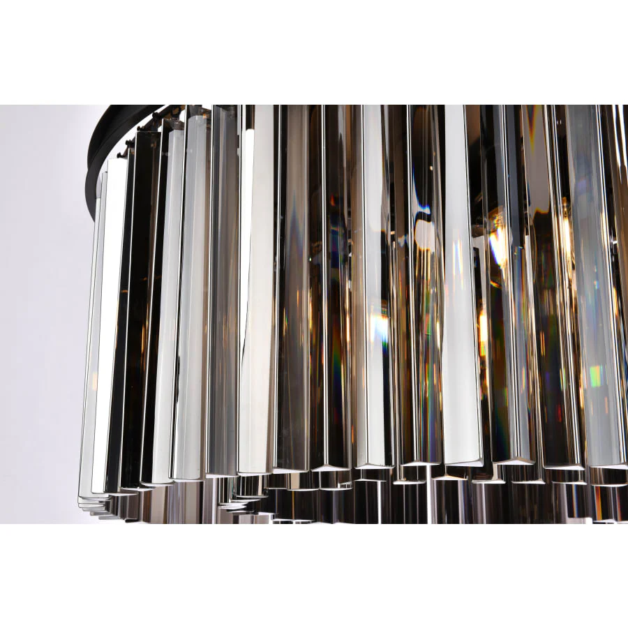 Elegant Lighting Sydney 8 Light 32" Wide Crystal Drum Chandelier with Silver Shade Royal Cut Crystals - Image 3
