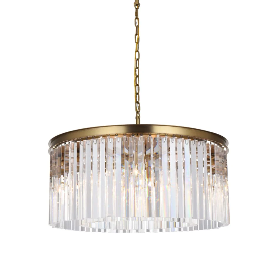 Elegant Lighting Sydney 8 Light 32" Wide Crystal Drum Chandelier - Image 1