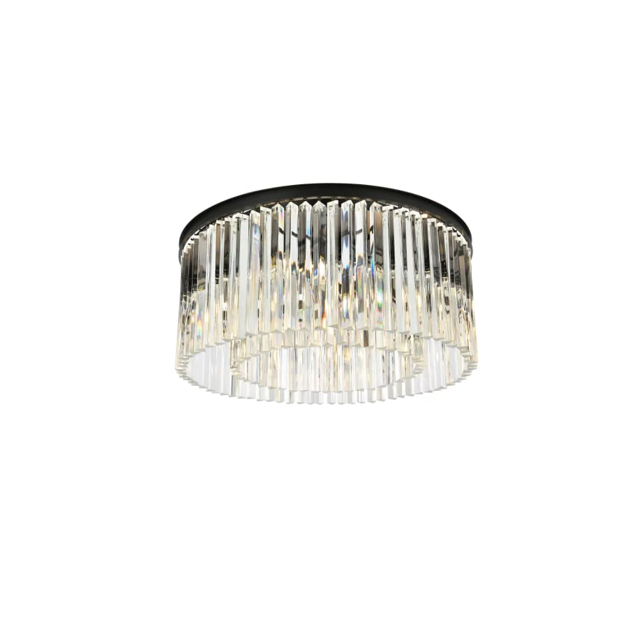 Elegant Lighting Sydney 8 Light 32" Wide Flush Mount Drum Ceiling Fixture with Clear Royal Cut Crystals - Image 3