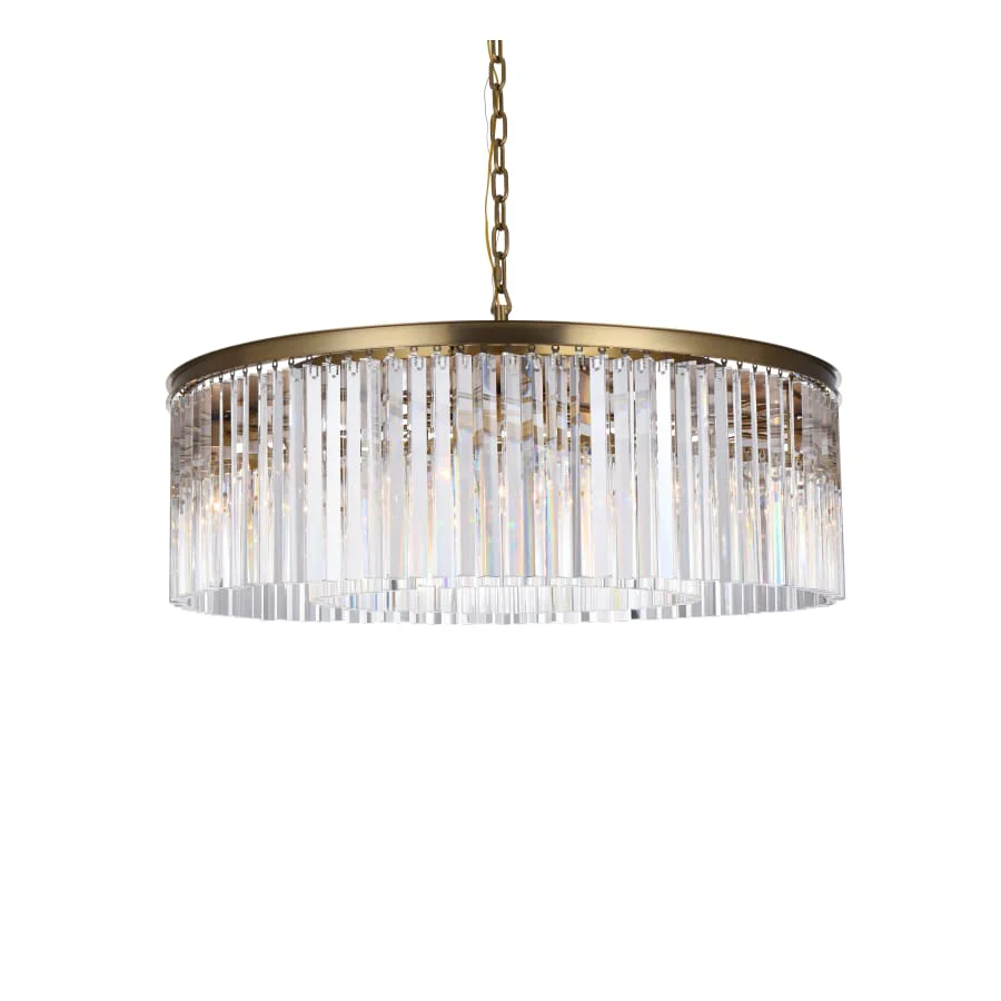 Elegant Lighting Sydney 10 Light 44" Wide Crystal Drum Chandelier - Image 3