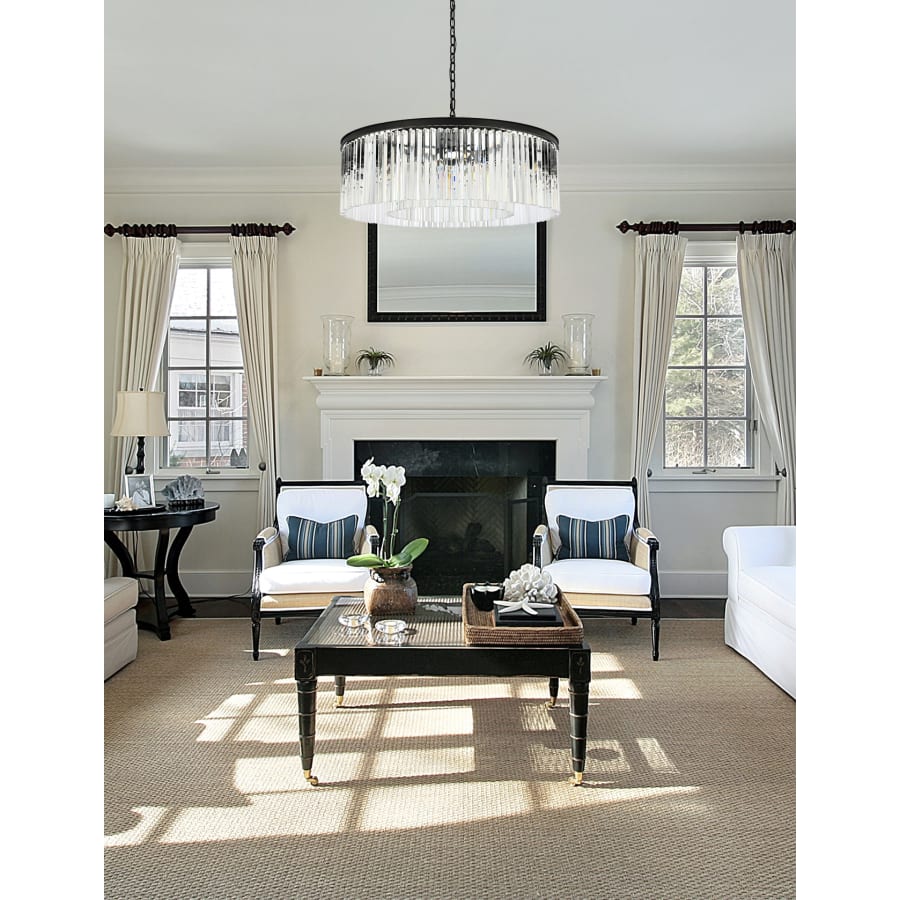 Elegant Lighting Sydney 10 Light 44" Wide Crystal Drum Chandelier with Clear Royal Cut Crystals - Image 2