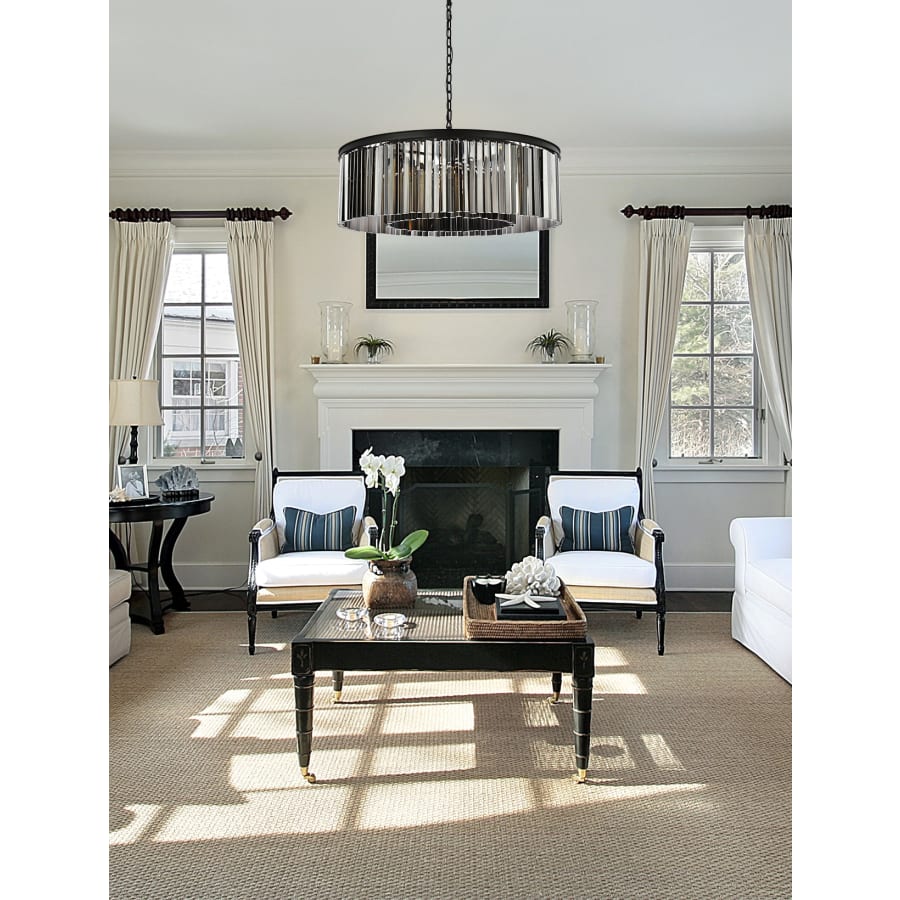 Elegant Lighting Sydney 10 Light 44" Wide Crystal Drum Chandelier with Silver Shade Royal Cut Crystals - Image 2