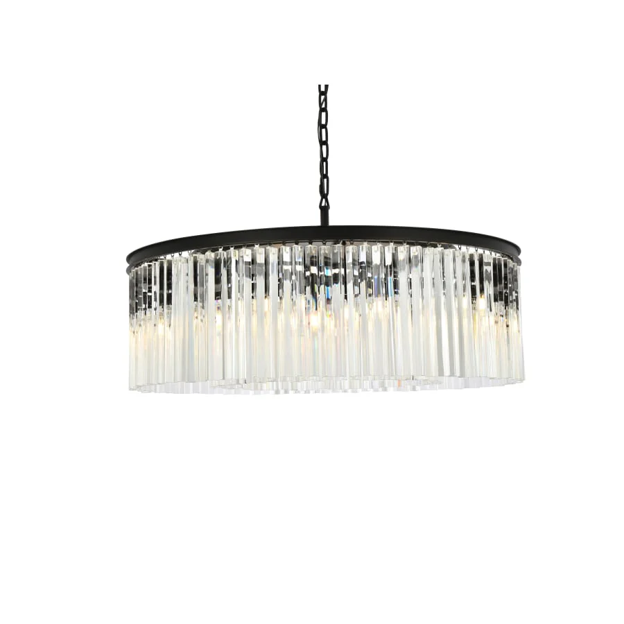 Elegant Lighting Sydney 10 Light 44" Wide Crystal Drum Chandelier with Clear Royal Cut Crystals - Image 1