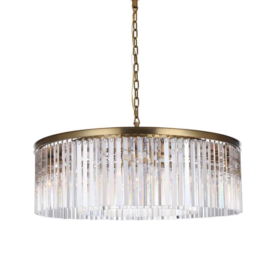 Elegant Lighting Sydney 10 Light 44" Wide Crystal Drum Chandelier - Image 1