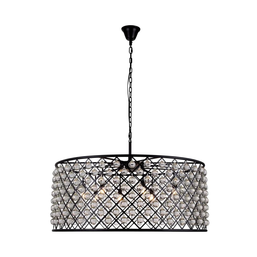 Elegant Lighting Madison 10 Light 44" Wide Crystal Drum Chandelier with Clear Royal Cut Crystals - Image 2