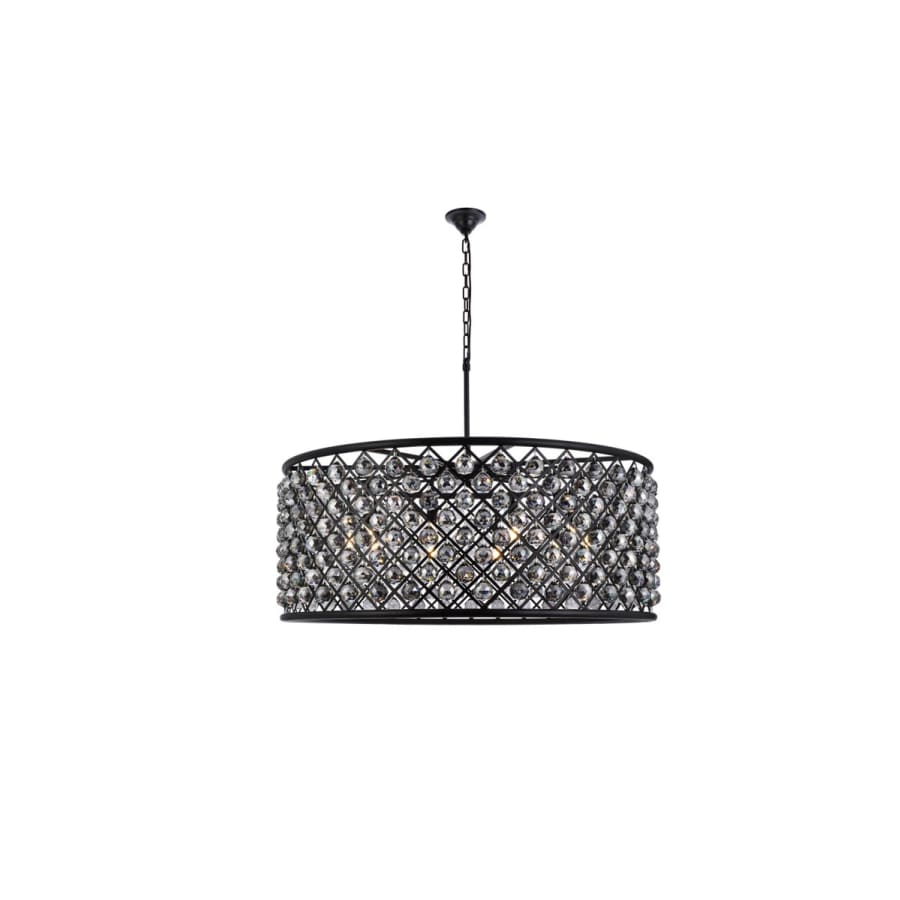 Elegant Lighting Madison 10 Light 44" Wide Crystal Drum Chandelier with Silver Shade Royal Cut Crystals - Image 2