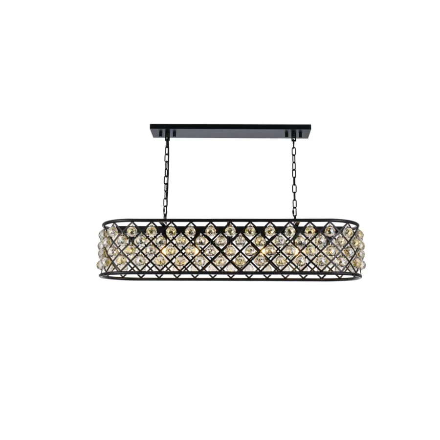 Elegant Lighting Madison 7 Light 50" Wide Crystal Linear Chandelier with Golden Teak Royal Cut Crystals - Image 2