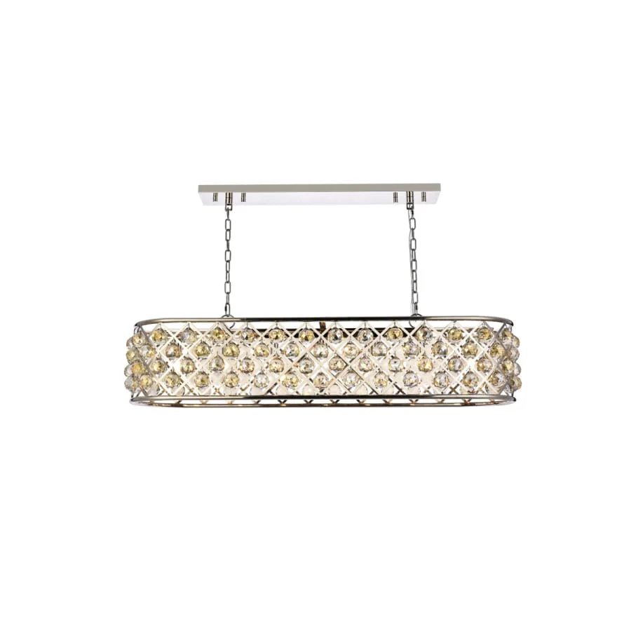 Elegant Lighting Madison 7 Light 50" Wide Crystal Linear Chandelier with Golden Teak Royal Cut Crystals - Image 3