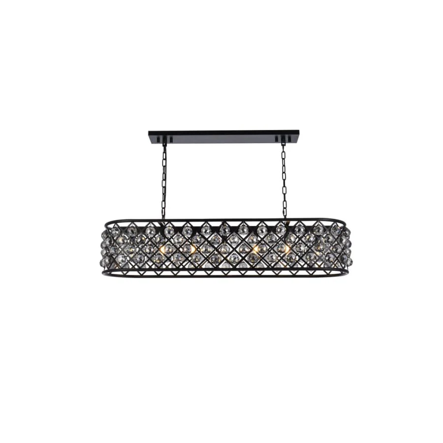 Elegant Lighting Madison 7 Light 50" Wide Crystal Linear Chandelier with Silver Shade Royal Cut Crystals - Image 2