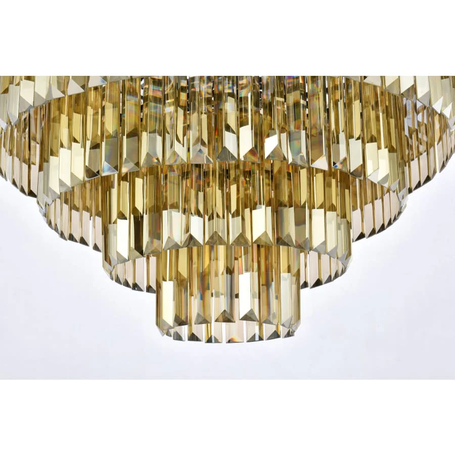 Elegant Lighting Sydney 33 Light 44" Wide Crystal Chandelier with Golden Teak Royal Cut Crystals - Image 3