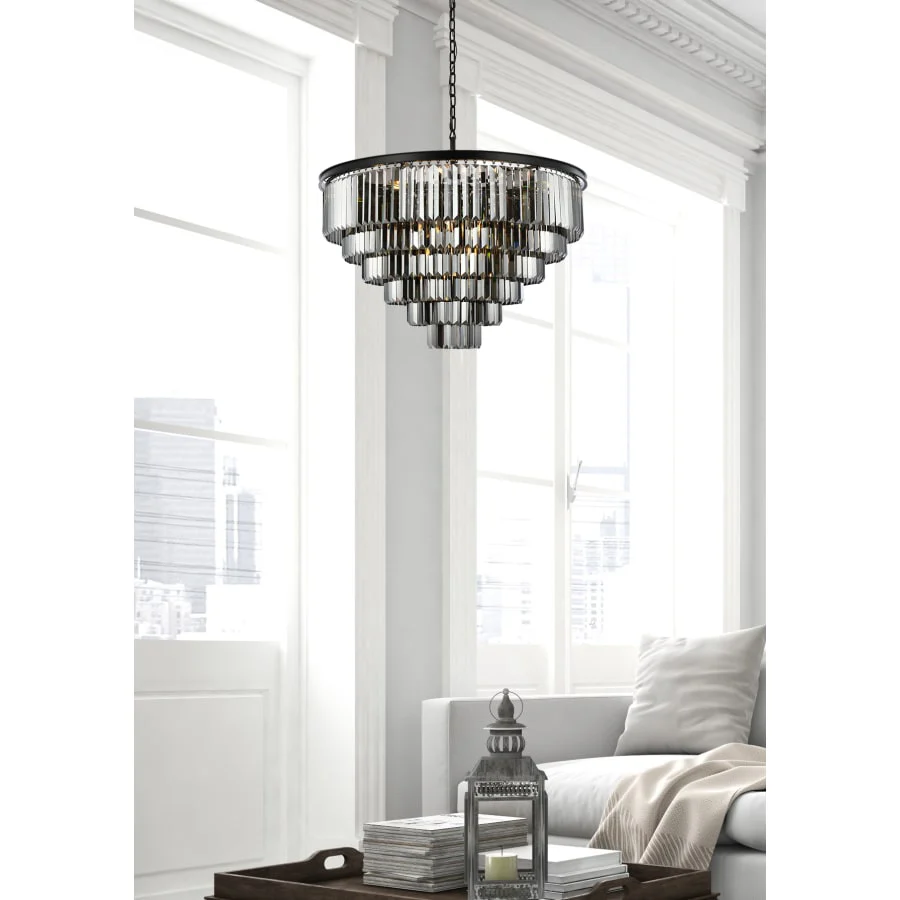 Elegant Lighting Sydney 33 Light 44" Wide Crystal Chandelier with Silver Shade Royal Cut Crystals - Image 2