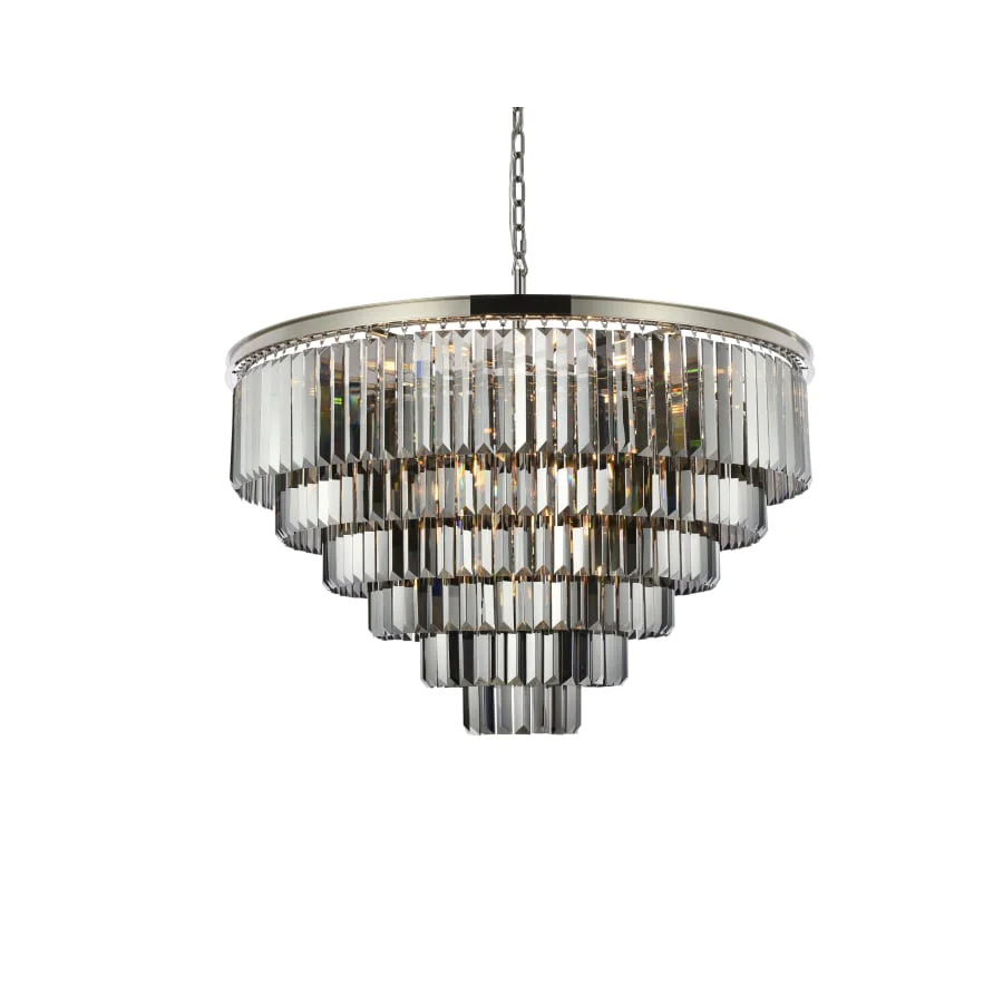 Elegant Lighting Sydney 33 Light 44" Wide Crystal Chandelier with Silver Shade Royal Cut Crystals - Image 1