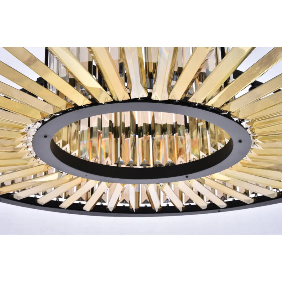 Elegant Lighting Chelsea 10 Light 44" Wide Crystal Drum Chandelier with Golden Teak Royal Cut Crystals - Image 3