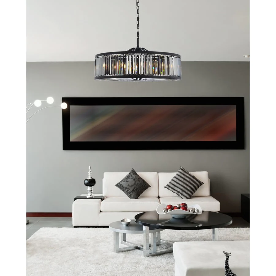 Elegant Lighting Chelsea 10 Light 44" Wide Crystal Drum Chandelier with Silver Shade Royal Cut Crystals - Image 2