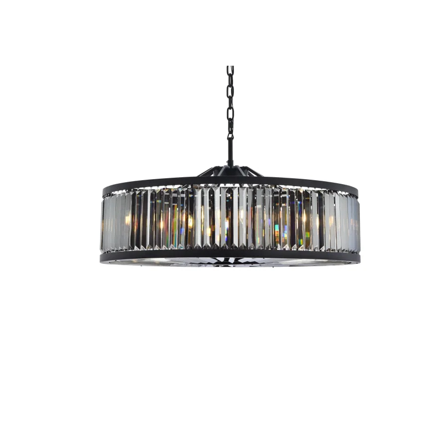 Elegant Lighting Chelsea 10 Light 44" Wide Crystal Drum Chandelier with Silver Shade Royal Cut Crystals - Image 1
