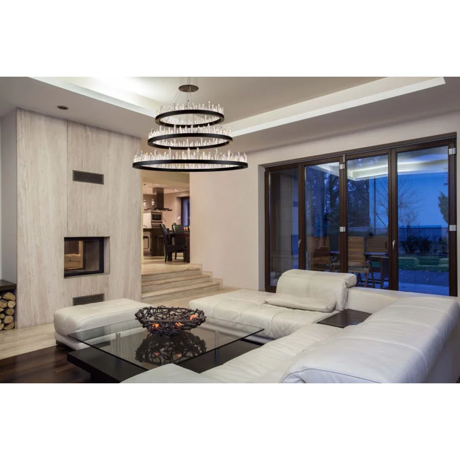 Elegant Lighting Malta 3 Light 42" Wide LED Crystal Ring Chandelier with Clear Royal Cut Crystals - Image 2