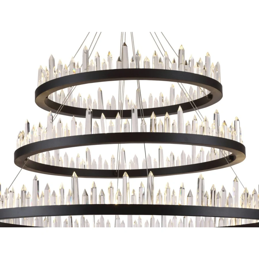 Elegant Lighting Malta 3 Light 42" Wide LED Crystal Ring Chandelier with Clear Royal Cut Crystals - Image 3