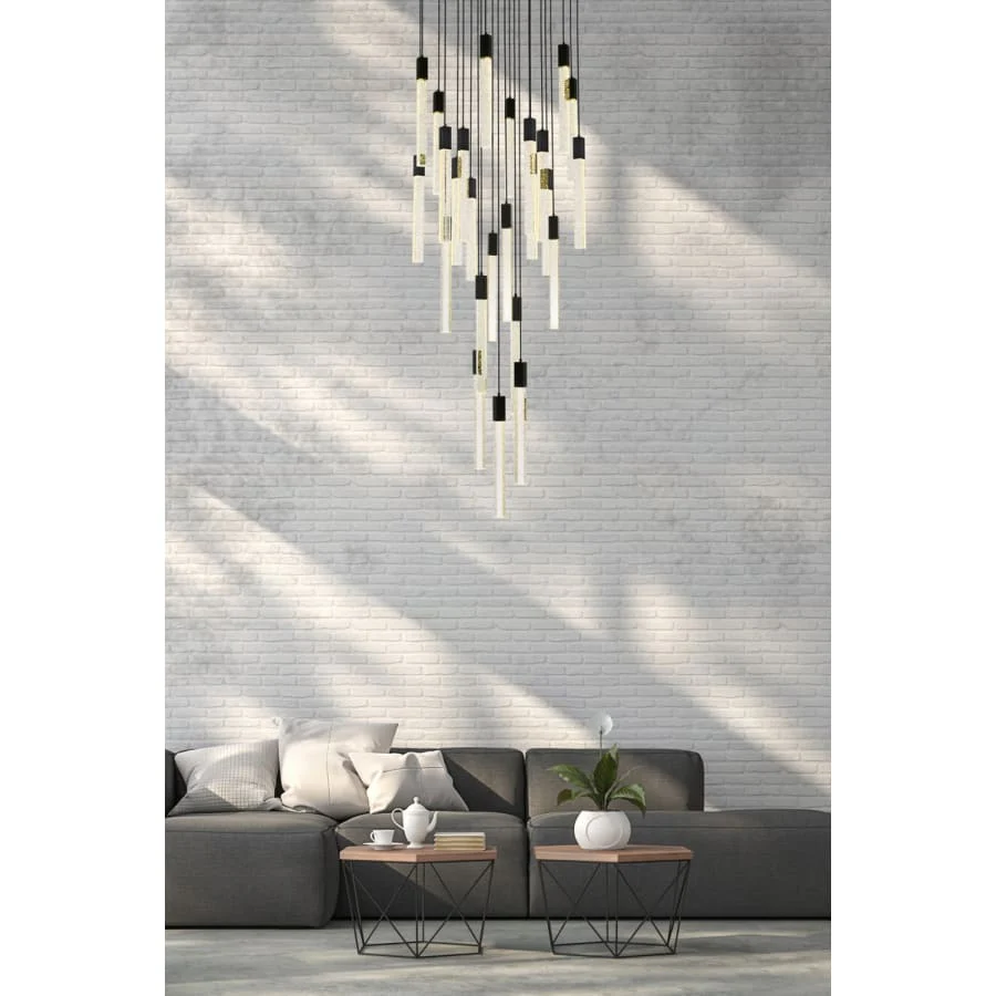 Elegant Lighting Weston 25 Light 42" Wide LED Crystal Multi Light Pendant with Clear Crystal Accents - Image 2