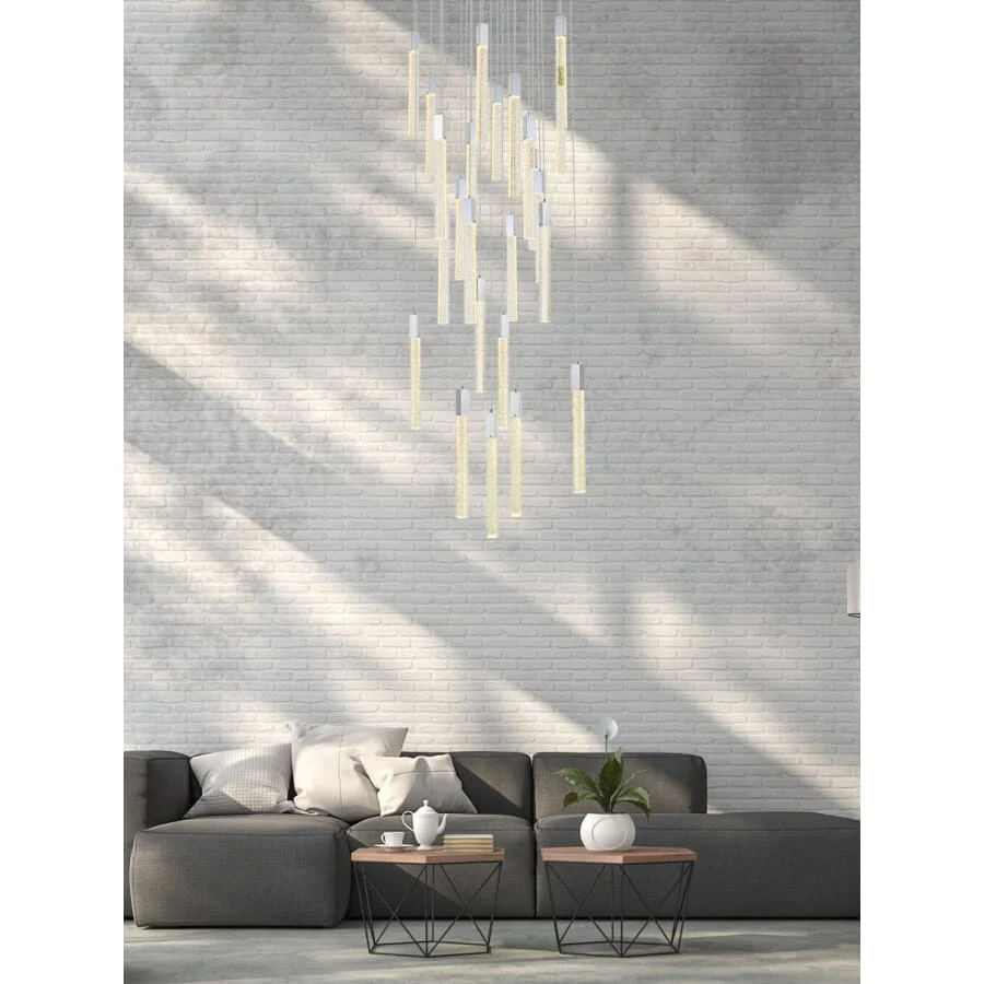 Elegant Lighting Weston 25 Light 42" Wide LED Crystal Multi Light Pendant with Clear Crystal Accents - Image 3