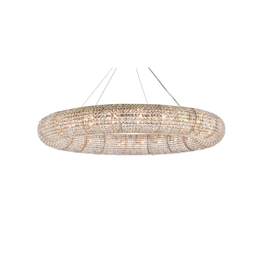 Elegant Lighting Paris 24 Light 59" Wide Crystal Ring Chandelier with Clear Royal Cut Crystals - Image 3