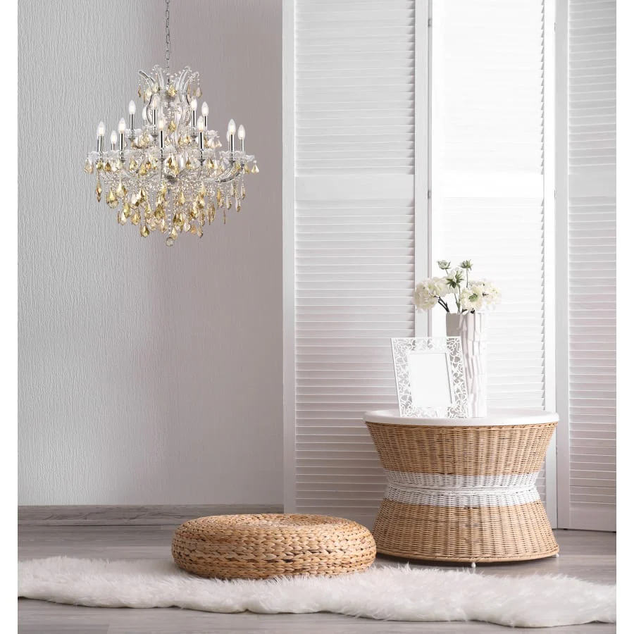 Elegant Lighting Maria Theresa 19 Light 30" Wide Crystal Chandelier with Golden Teak Royal Cut Crystals - Image 2
