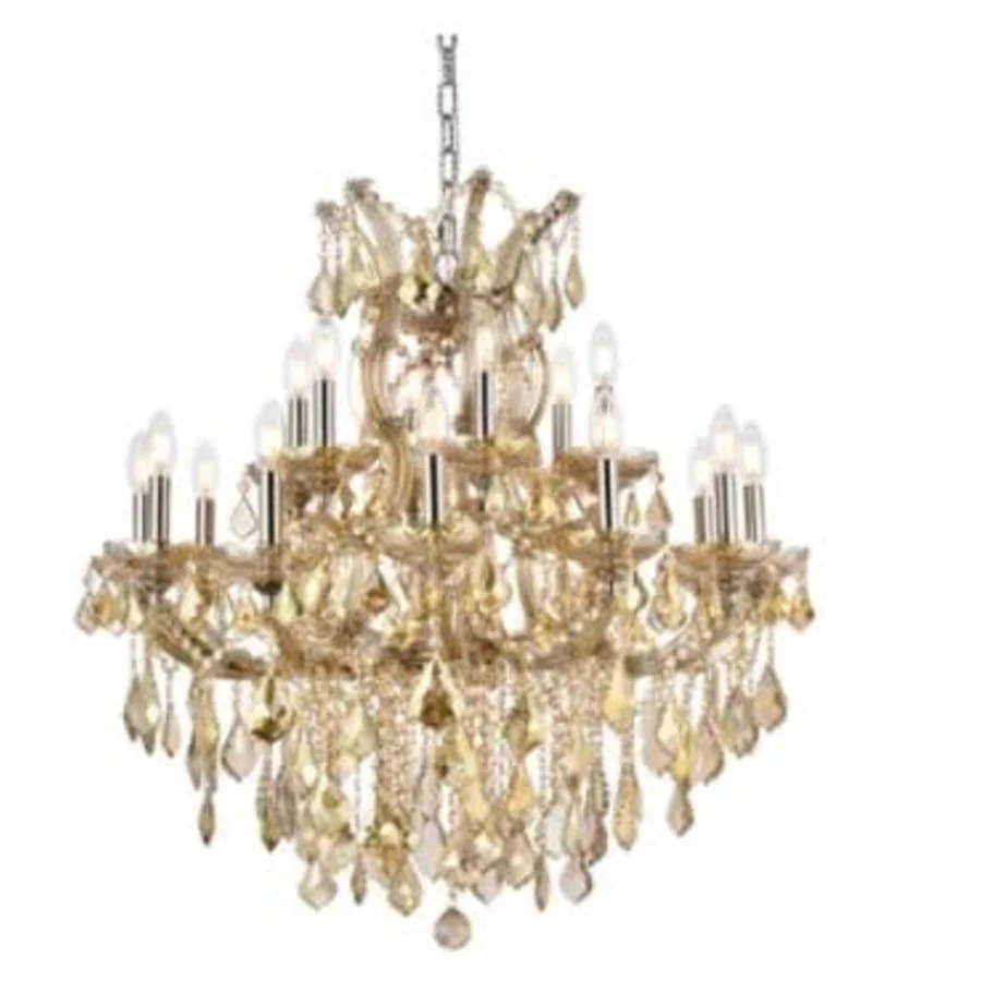 Elegant Lighting Maria Theresa 19 Light 30" Wide Crystal Chandelier with Golden Teak Royal Cut Crystals - Image 1