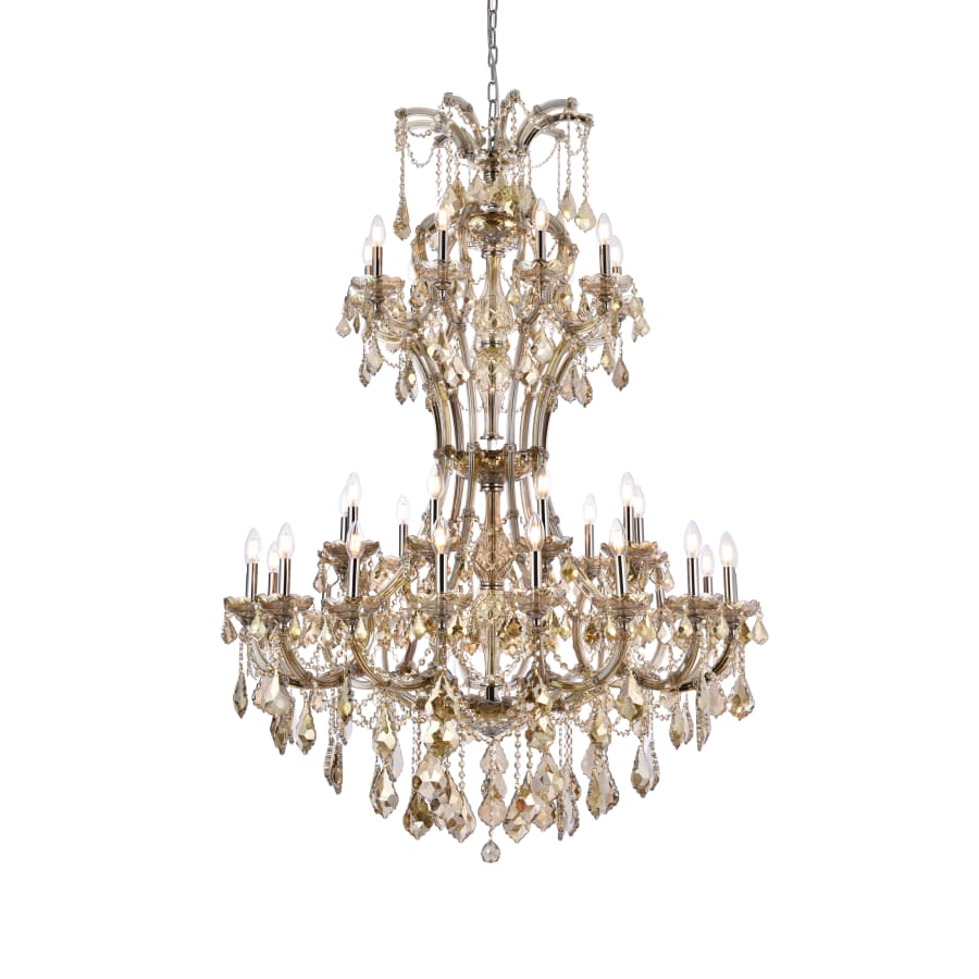 Elegant Lighting Maria Theresa 36 Light 46" Wide Crystal Chandelier with Golden Teak Royal Cut Crystals - Image 1
