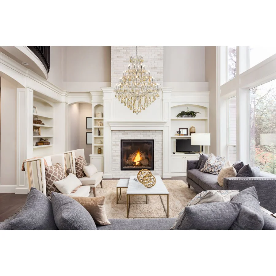 Elegant Lighting Maria Theresa 49 Light 46" Wide Crystal Chandelier with Golden Teak Royal Cut Crystals - Image 2