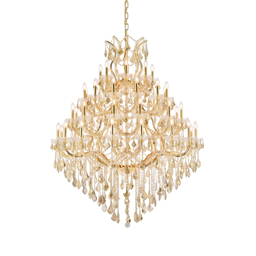 Elegant Lighting Maria Theresa 49 Light 46" Wide Crystal Chandelier with Golden Teak Royal Cut Crystals - Image 1