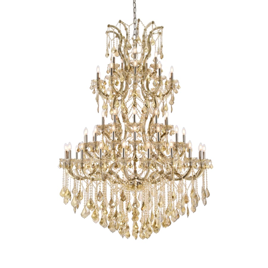 Elegant Lighting Maria Theresa 61 Light 54" Wide Crystal Chandelier with Golden Teak Royal Cut Crystals - Image 1