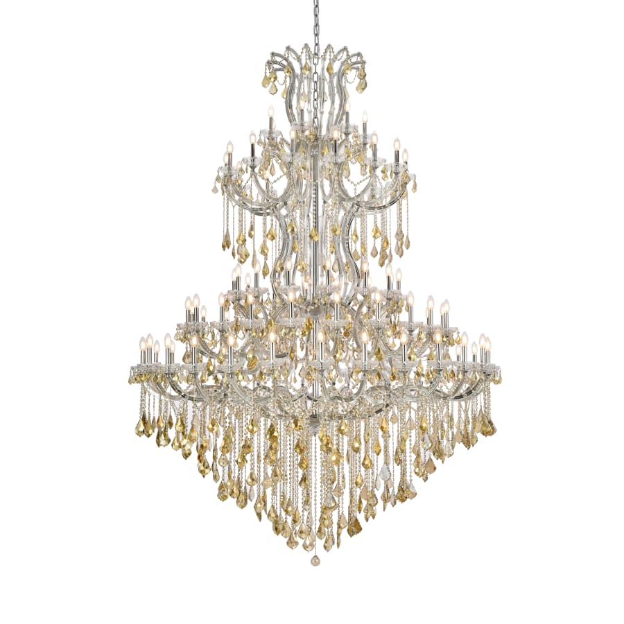Elegant Lighting Maria Theresa 87 Light 72" Wide Crystal Chandelier with Golden Teak Royal Cut Crystals - Image 1