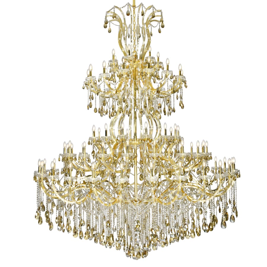 Elegant Lighting Maria Theresa 84 Light 96" Wide Crystal Chandelier with Golden Teak Royal Cut Crystals - Image 1