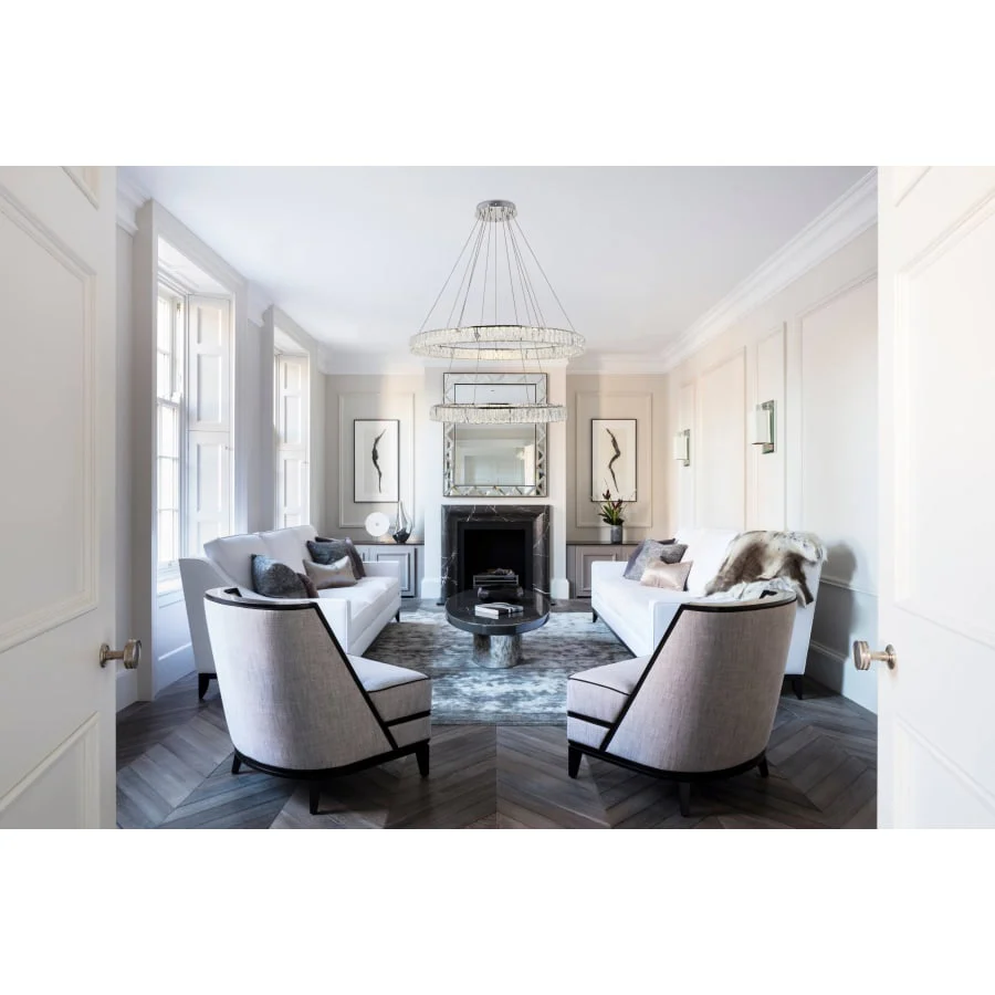 Elegant Lighting Monroe 2 Light 42" Wide LED Crystal Ring Chandelier with Clear Royal Cut Crystals - Image 2