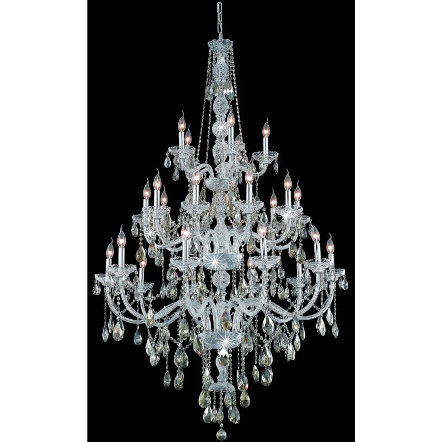 Elegant Lighting Verona 25 Light 43" Wide Crystal Chandelier with Golden Teak Royal Cut Crystals - Image 1