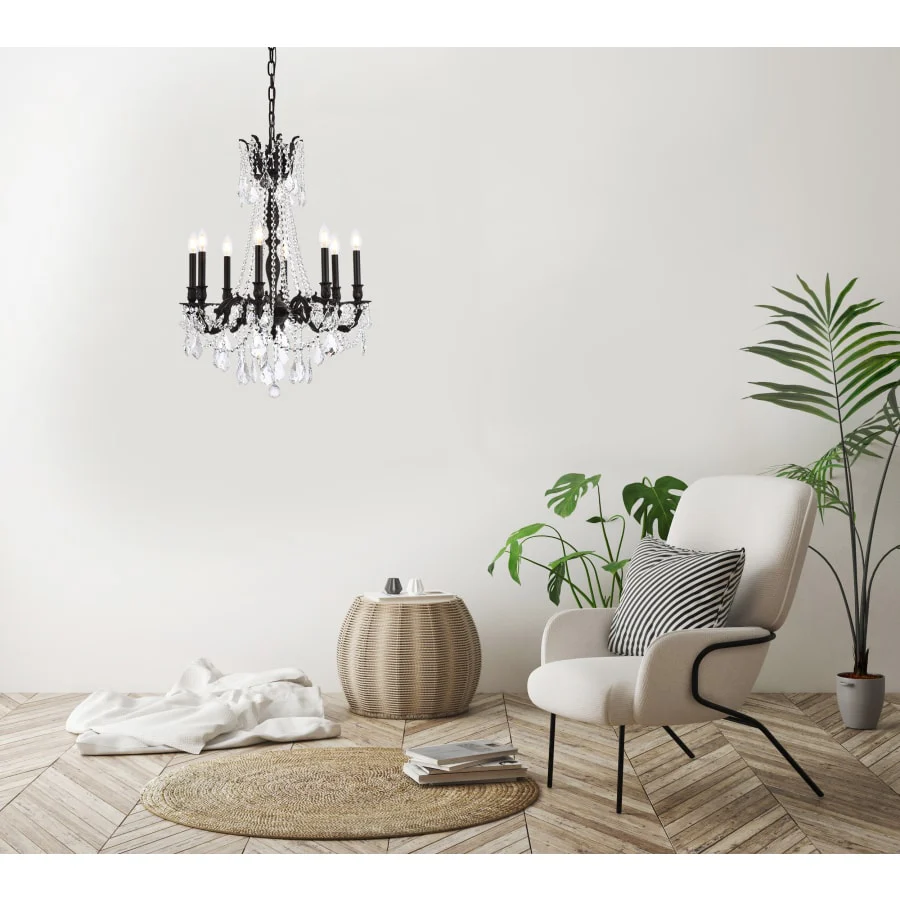 Elegant Lighting Rosalia 8 Light 24" Wide Crystal Chandelier with Golden Teak Royal Cut Crystals - Image 2