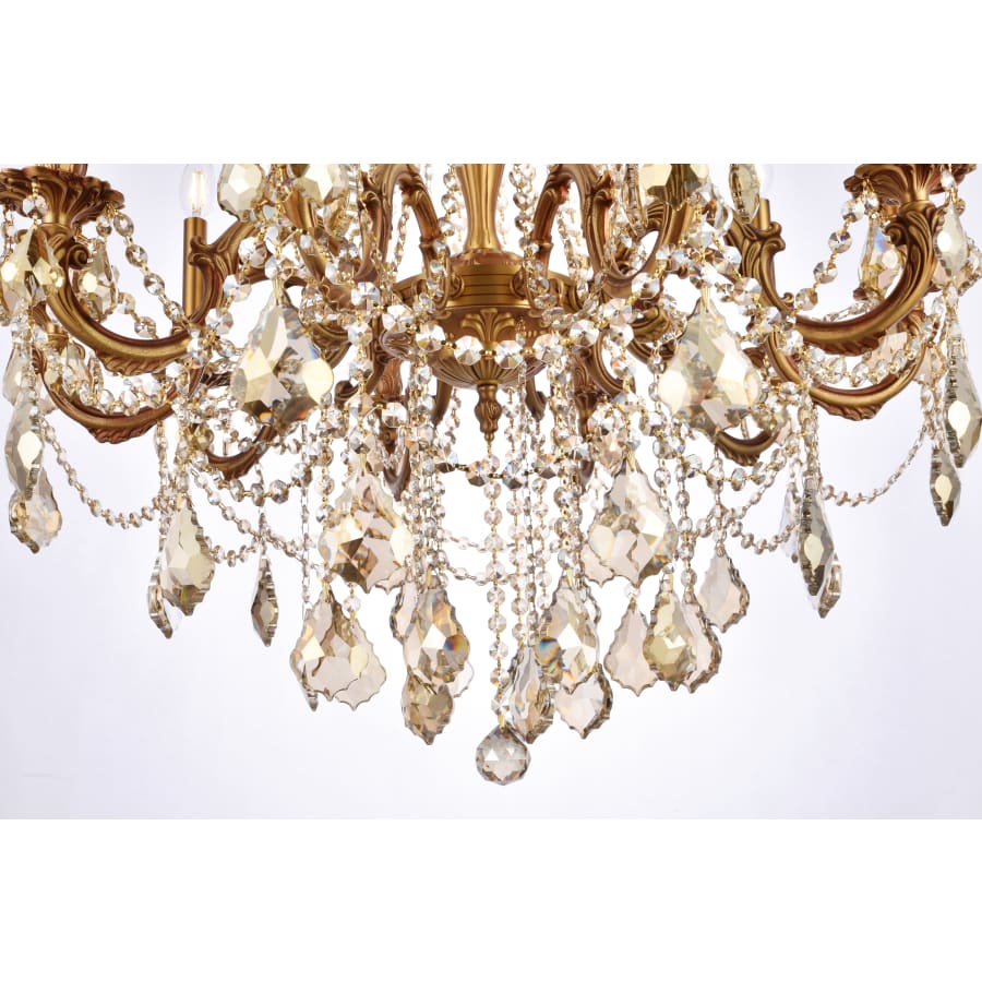 Elegant Lighting Rosalia 10 Light 28" Wide Crystal Chandelier with Golden Teak Royal Cut Crystals - Image 3