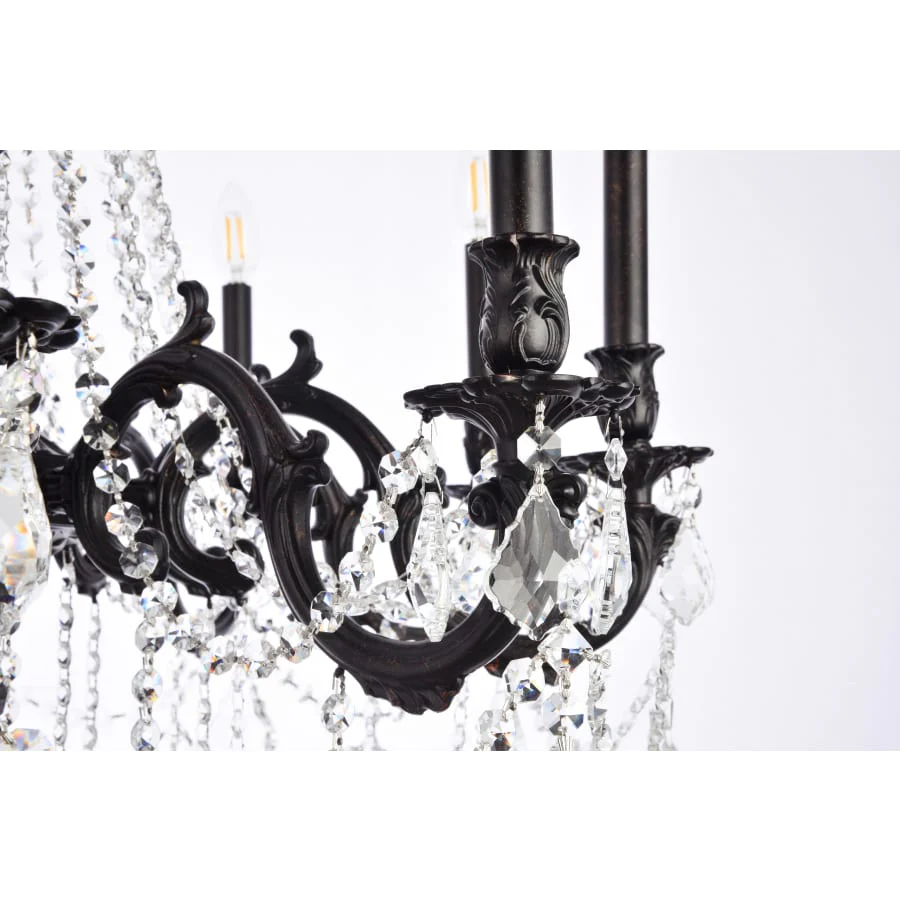 Elegant Lighting Rosalia 10 Light 28" Wide Crystal Chandelier with Clear Royal Cut Crystals - Image 3