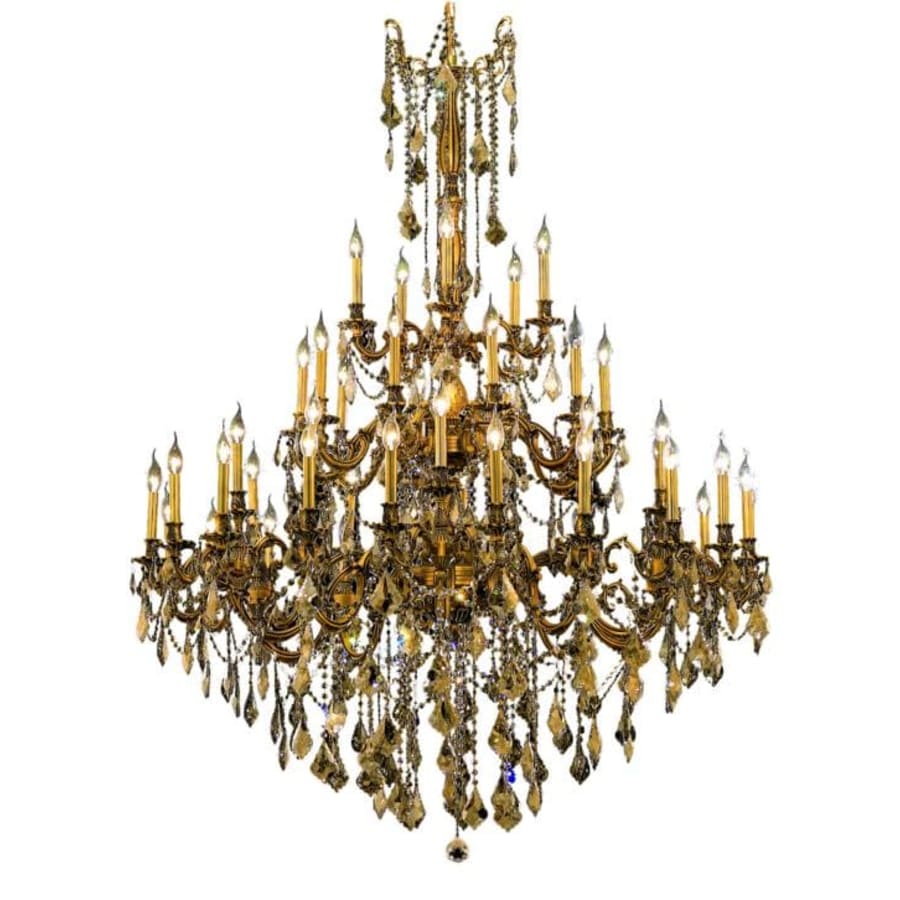 Elegant Lighting Rosalia 45 Light 54" Wide Crystal Chandelier with Golden Teak Royal Cut Crystals - Image 1